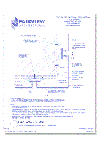 Vitraplate: AH Flex Panel System 9 - Outside Corner Detail