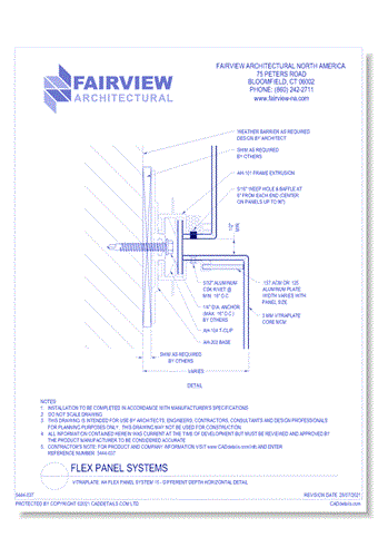 Vitraplate: AH Flex Panel System 15 - Different Depth Horizontal Detail