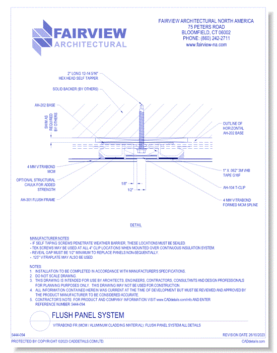 Vitrabond FR (MCM / Aluminum Cladding Material): Flush Panel System All Details