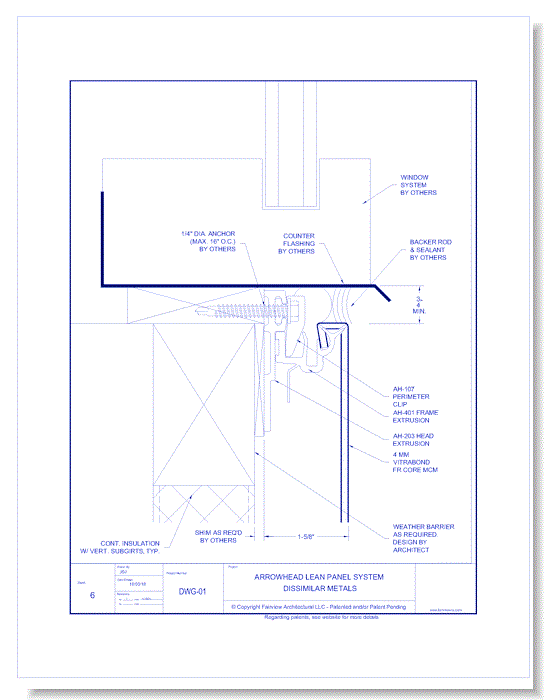  Vitrabond FR (MCM / Aluminum Cladding Material): AH Lean System 6 - Dissimilar Metals