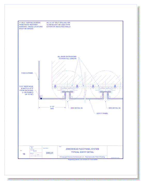 Vitrabond FR (MCM / Aluminum Cladding Material): AH Flex Panel System 18 - Typical Soffit Detail