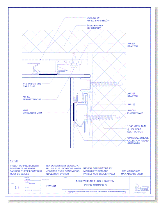  Vitrabond FR (MCM / Aluminum Cladding Material): Flush Panel System - Inner Corner B