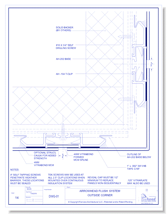  Vitrabond FR (MCM / Aluminum Cladding Material): Flush Panel System - Outside Corner