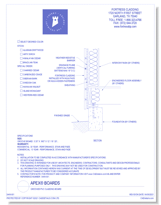 Apex®: Grooved PVC Cladding Board