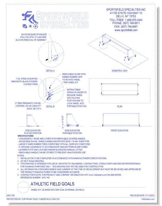 Wheel Kit: Levered Soccer Goal External (SGWKL4)