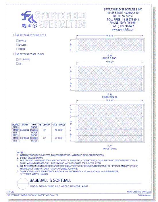 Tension Batting: Tunnel Pole And Ground Sleeve Layout