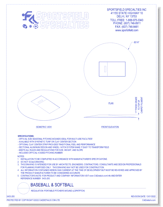 Regulation: Portable Pitcher's Mound (LGPRTPTCH)