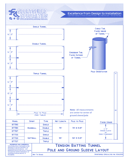 Tension Batting: Tunnel Pole And Ground Sleeve Layout