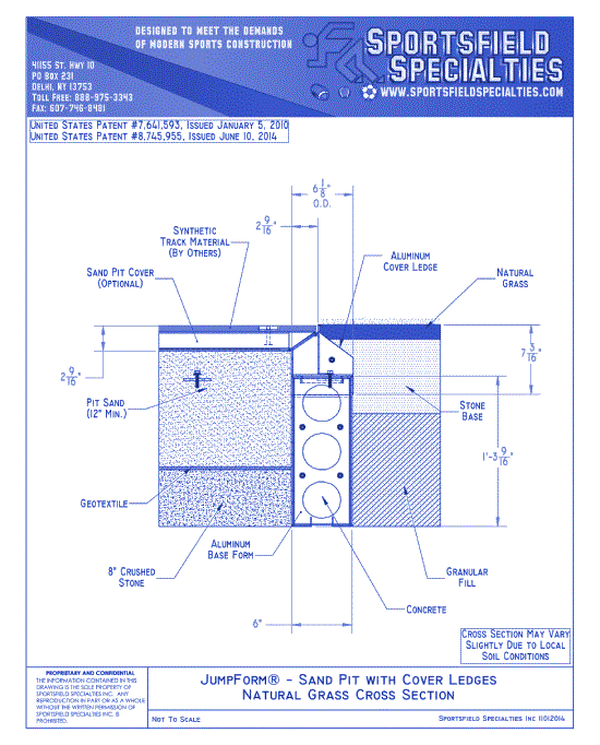 Cover Ledges: Sand Pit Natural Grass Cross Section