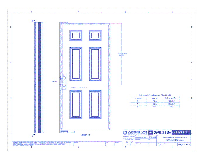 Sentinel™ Door -  Inswing & Outswing Reference Drawings