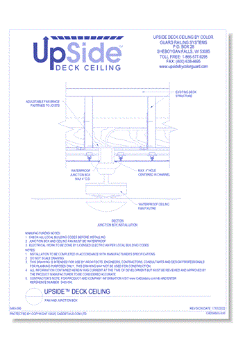 UpSide™ Deck Ceiling: Fan and Junction Box