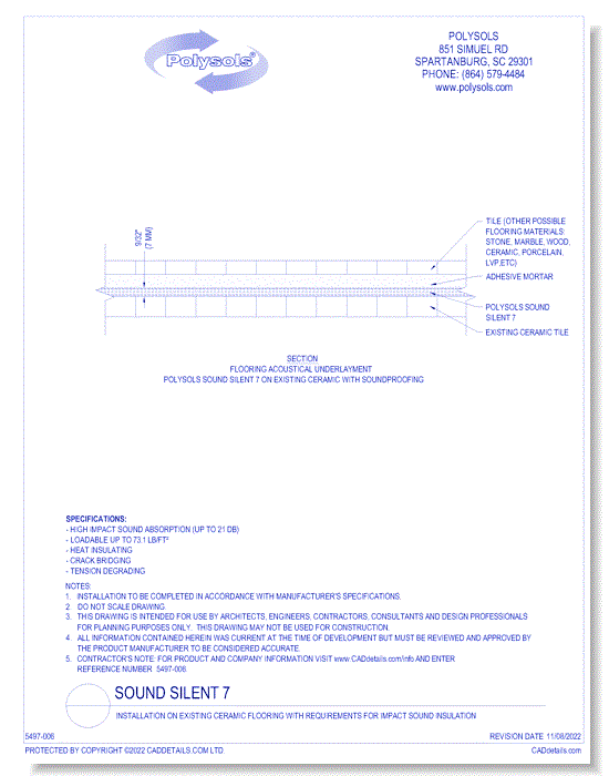 Sound Silent 7: Installation on Existing Ceramic Flooring with Requirements for Impact Sound Insulation
