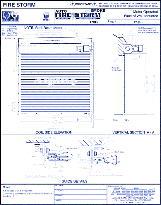 Auto Smoke Fire-Storm® IMB Face Mounted to Steel: Motor Operation