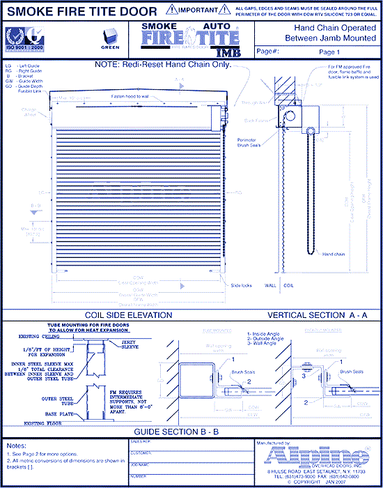 Auto Smoke Fire-Tite® IMB Between Tube Mounted: Hand Chain Operation