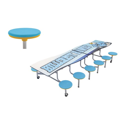 CAD Drawings BIM Models AmTab – Furniture and Signage Mobile Stool Tables - Wave: MSWT