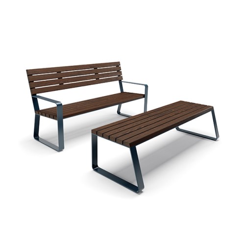 CAD Drawings BIM Models Site Pieces Monoline Backed Bench