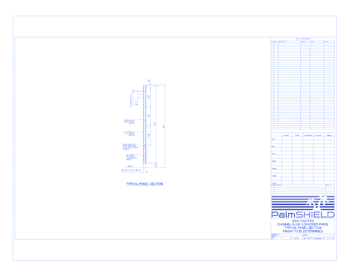 Asia Commercial Horizontal Louvers: Asia Horizontal Louver Channel Panel Section