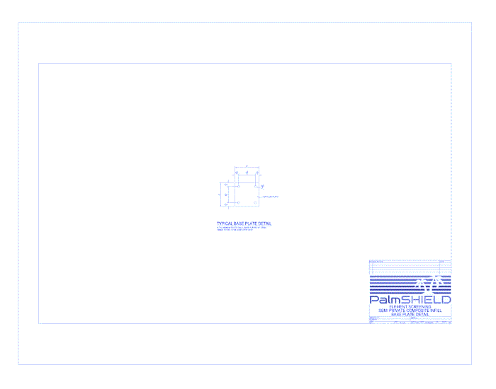 Mercury Economic Semi-Private - Aluminum Posts & Composite Planks: Element Screening Semi-Private Composite Infill Base Plate Detail
