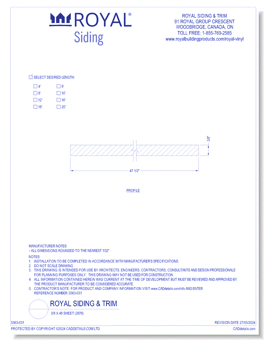 3/8 x 48 Sheet (2878)