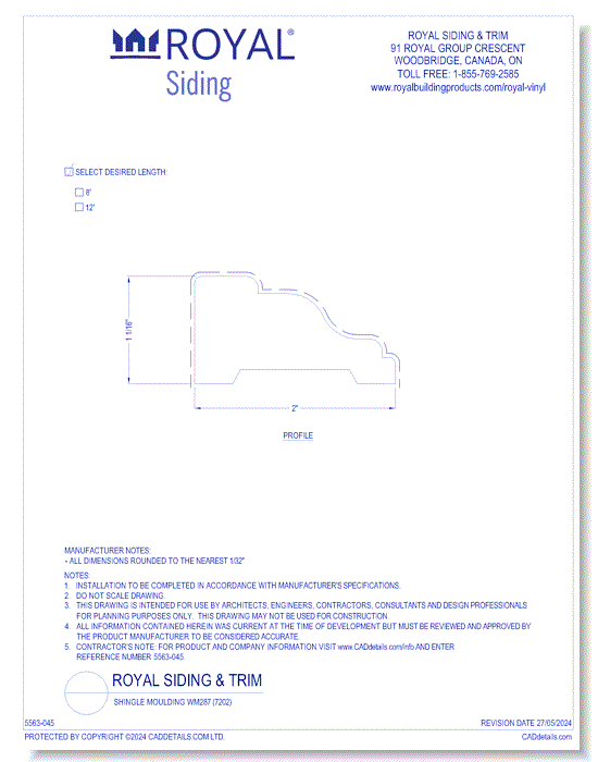 Shingle Moulding WM287 (7202)