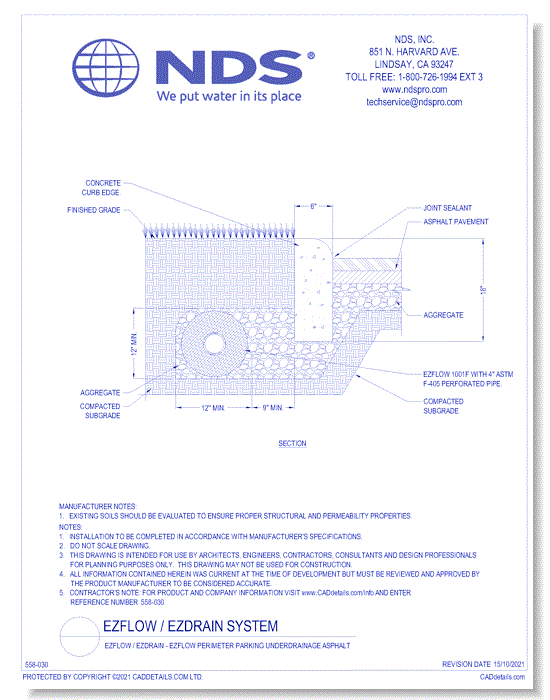 EZflow / EZdrain - EZflow Perimeter Parking Underdrainage Asphalt