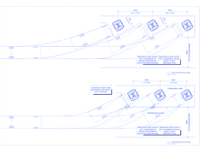 EarthBin®: Truck Path - 3 Bins at 60 Degrees