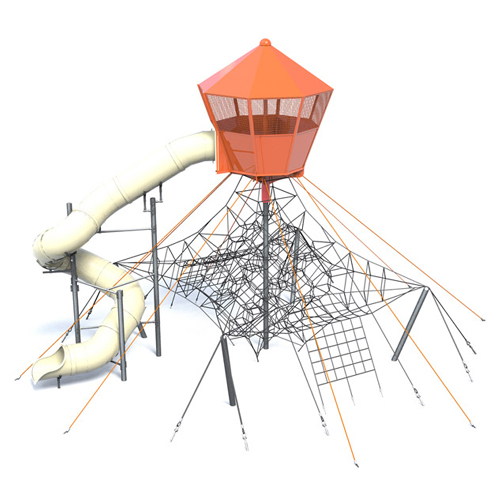 CAD Drawings Dynamo Playgrounds  CPT-1027 - Galaxy Regular with Tube Slide, Lookout and Side Net