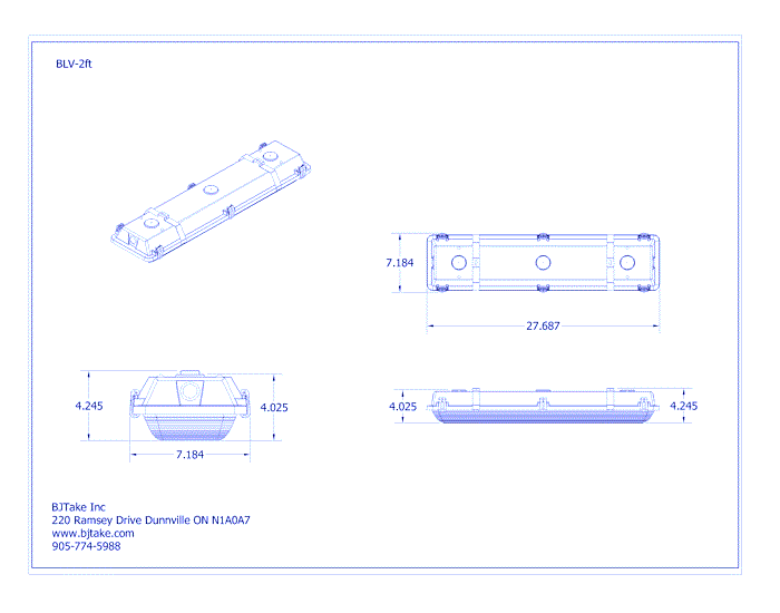 BLV: LED Vapour Proof Fixture - 2 FT