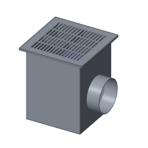 CAD Drawings BIM Models Nirbo Aquatic Inc. Drain 18 Inch Square Stainless Steel (01074-05)