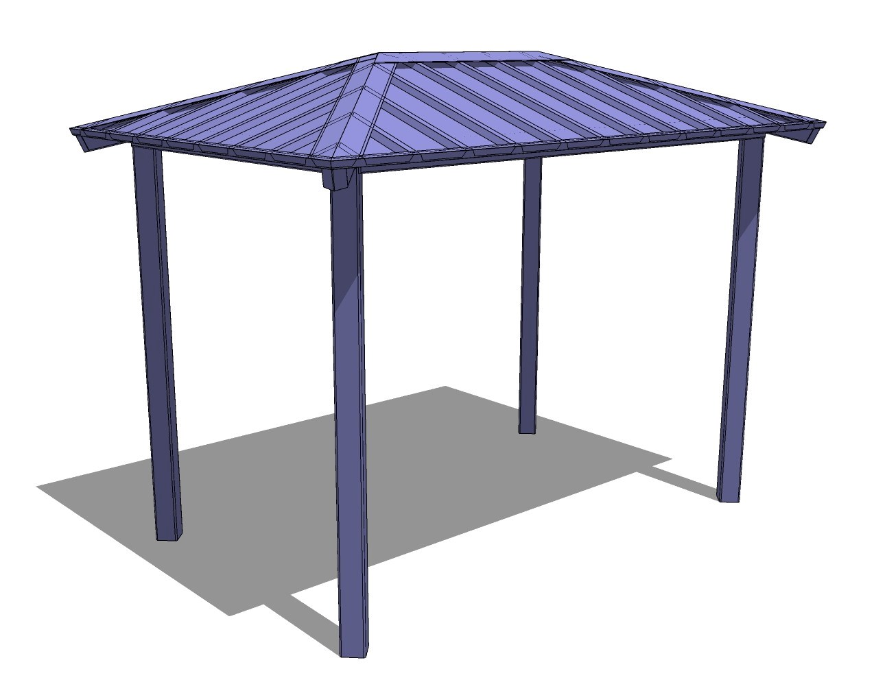 Steel Structure: Hip Roof – Rectangle Picnic Table Ramada