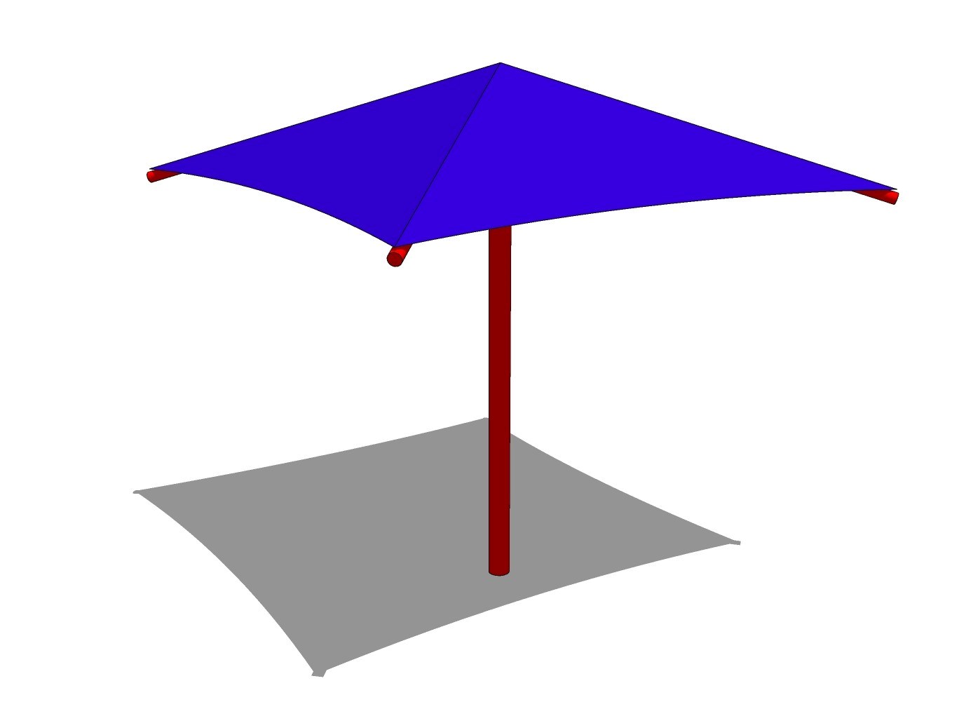 Fabric Structure: Single Post Square Umbrella