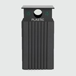 View 40 Gallon Recycle Receptacle w/ Plastic RainCap (ASM-R40C-PL)