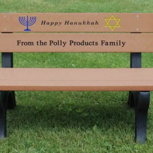 CAD Drawings Polly Products Holiday Bench 4' Cedar Happy Hanukkah (HB4HK-BK/CD)