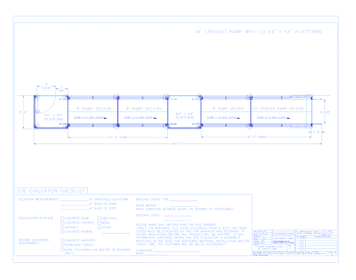 ADA Wheelchair Ramp - 34' Straight