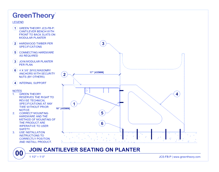 Join Cantilever Seating on Planter (JCS-FB-P)