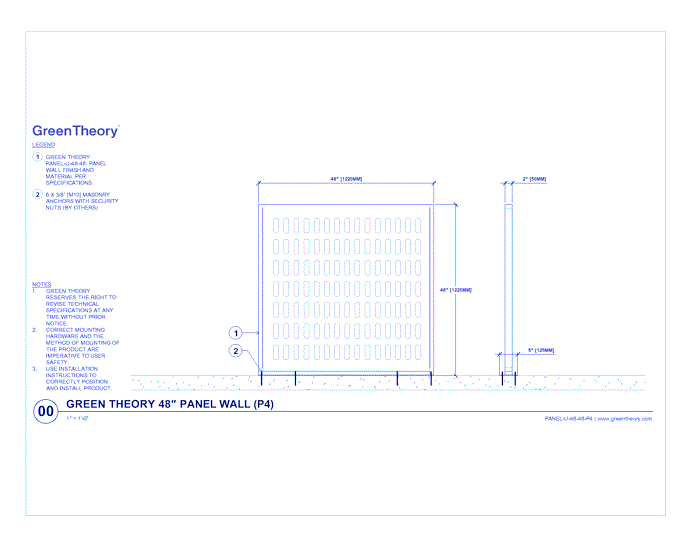 48" Panel Wall (PANEL-U-48-48-P4)