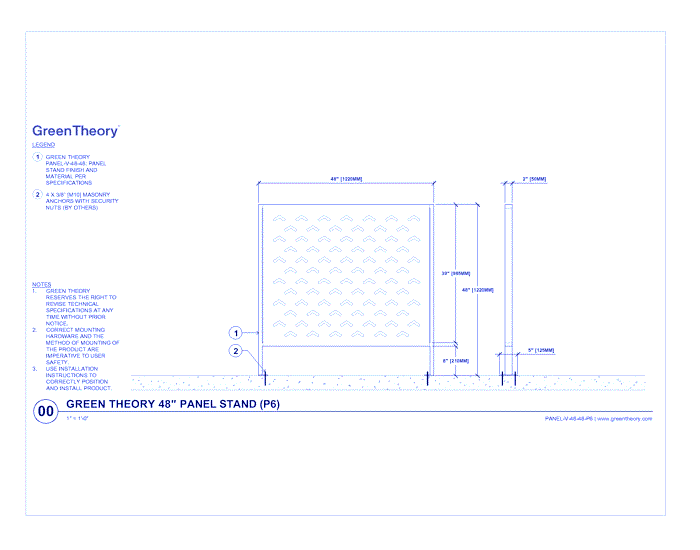 48" Panel Stand (PANEL-V-48-48-P6)