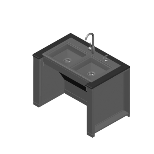 44" ADA Compliant Sink Base Cabinet w/ adjustable height and depth center panel (ADA44BA_ADASK37)