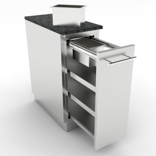 CAD Drawings BIM Models Sunstone Metal Products 12" Spice Rack Drawer w/Two Removable Bins (SBC12SSRD)