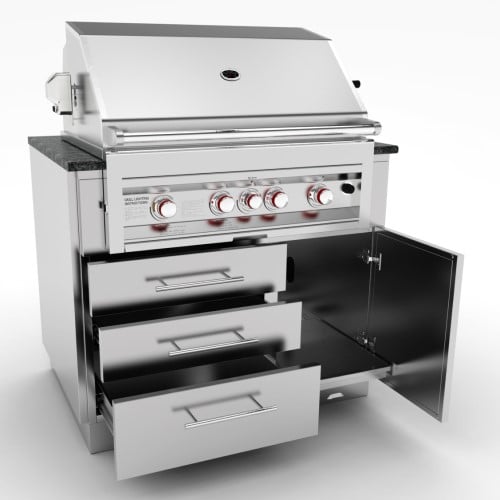 CAD Drawings BIM Models Sunstone Metal Products 40” Appliance Cabinet (SAC40GLPCD)