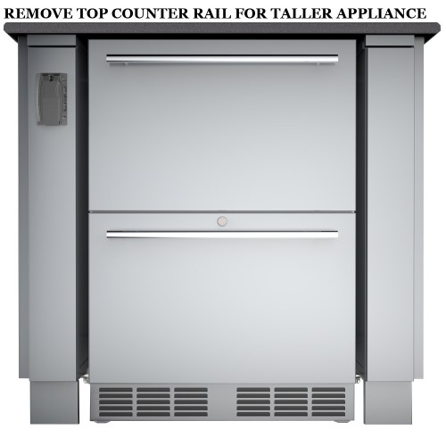 CAD Drawings BIM Models Sunstone Metal Products 34" Appliance For up to 25" Wide Fridge (SAC34APC)
