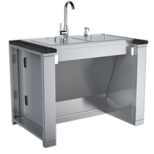 CAD Drawings BIM Models Sunstone Metal Products 44" ADA Compliant Sink Base Cabinet w/ adjustable height and depth center panel (ADA44BC)