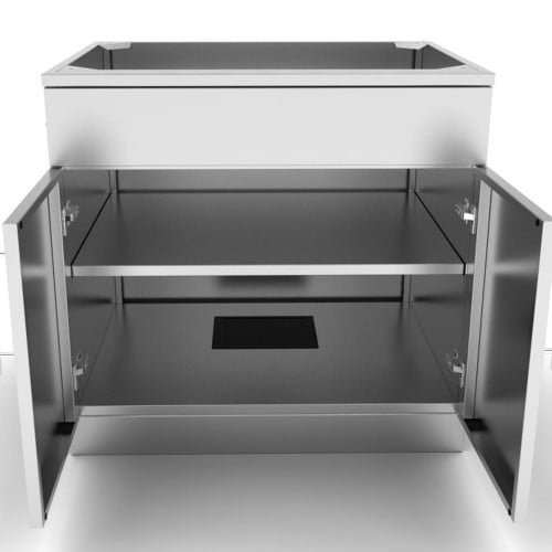 CAD Drawings BIM Models Sunstone Metal Products 36" Double Door Cabinet w/Shelf & False Top Panel (SBC36CDD)