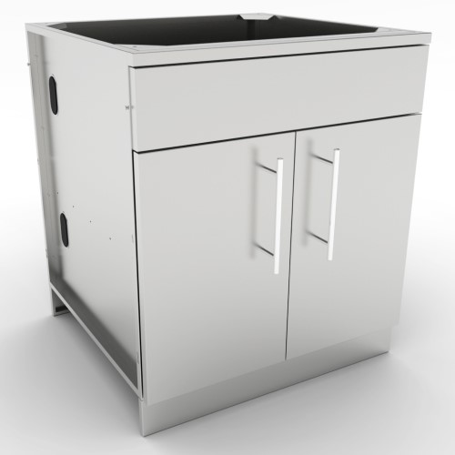 CAD Drawings BIM Models Sunstone Metal Products 30" Double Door Cabinet w/Shelf & False Top Panel  (SBC30CDD)