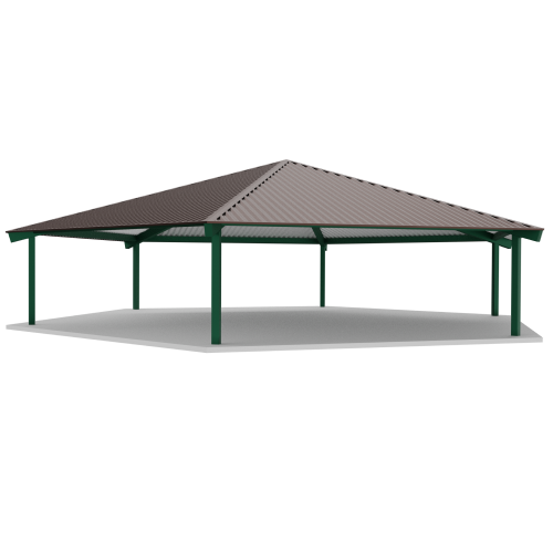 CAD Drawings BIM Models RCP Shelters, Inc. Tube Steel Hexagon: TS-HEX48-04