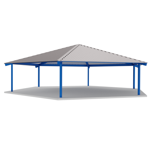 CAD Drawings BIM Models RCP Shelters, Inc. Tube Steel Hexagon: TS-HEX42-04