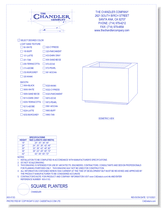 Square Planters: Chandler