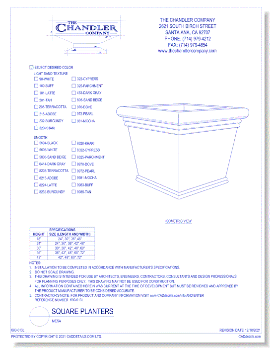 Square Planters: Mesa