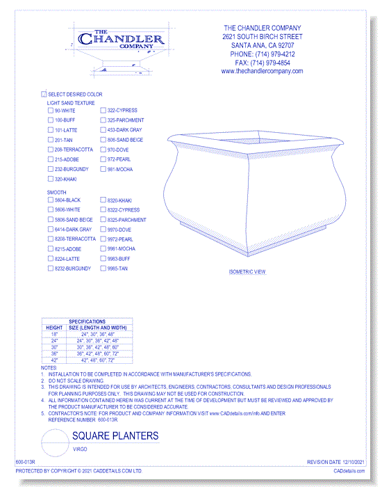 Square Planters: Virgo