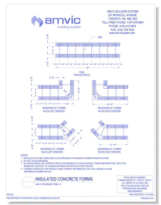 (FOR-002) Amvic Standard Form - 6 Inch